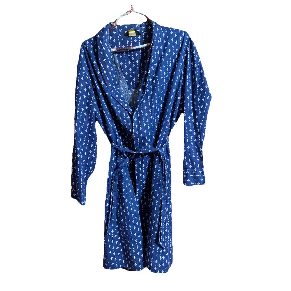 Vintage TRAVELER Men's Blue Travel Robe Blue   Perma-Press Large